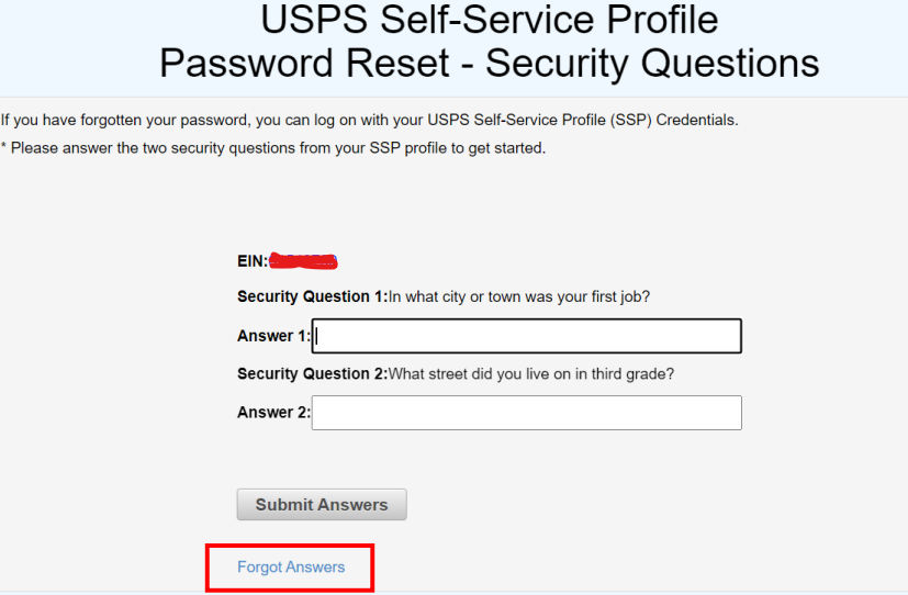 How to reset your SSP Password if you forget your Security Question Answers