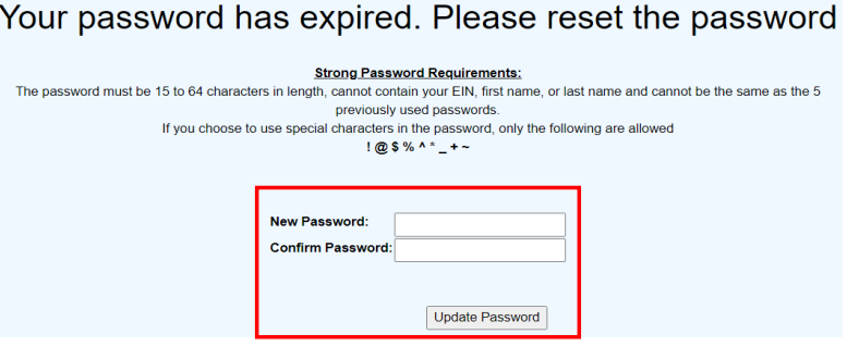 ssp.usps.gov changing new password